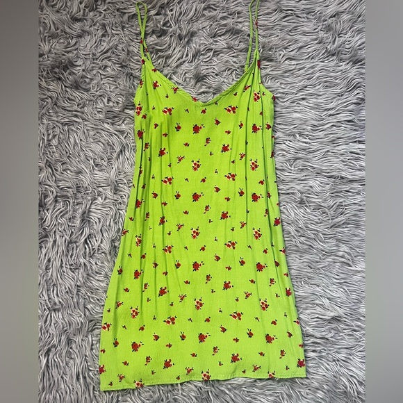 Forever 21 Dresses & Skirts - Kermet Green Slip Dress with Roses